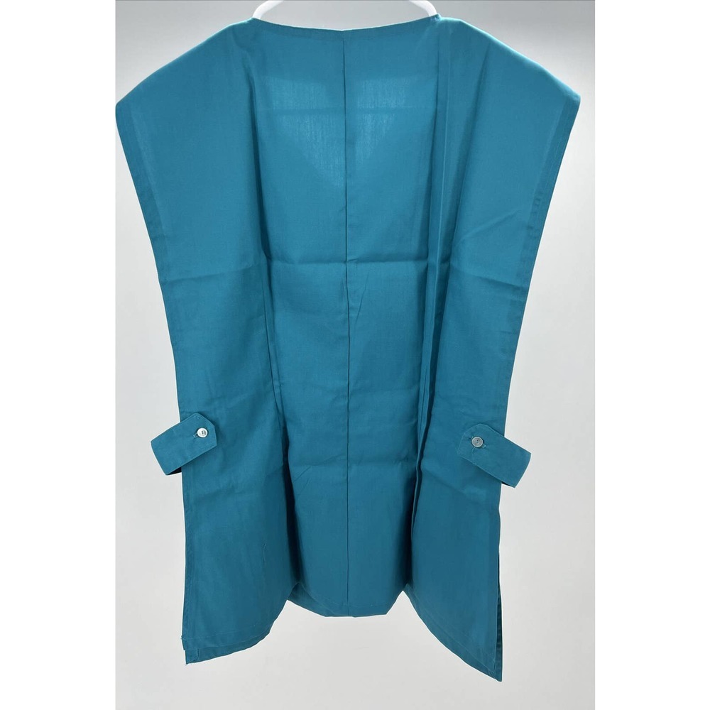 Vintage Castle Uniforms Smock Teal Blue Pockets New Old Stock Original Packaging - Picture 6 of 6